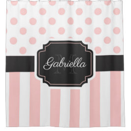 Dosen und Streifen Duschvorhang