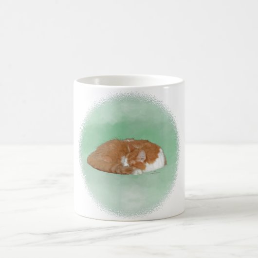 Dösende Orange Katze Kaffeetasse (Mittel)