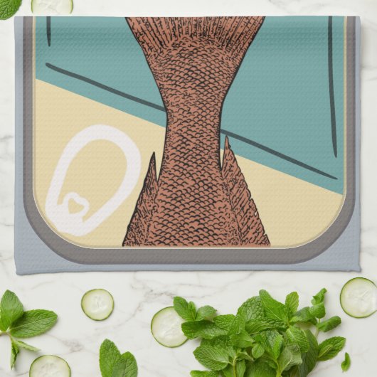 Dosenfisch Geschirrtuch (Gefaltet)