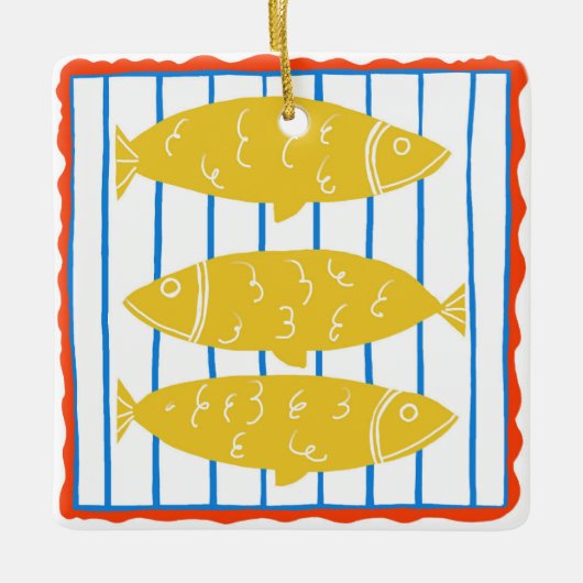 Dosenfisch-Schmuck Keramikornament (Vorderseite)