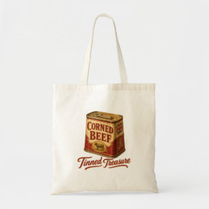 Dosenfleisch-Schatz im Vintage-Dosen-Design Tragetasche