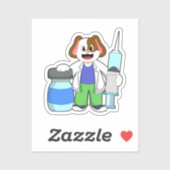 Dosierung als Arzt mit Spritze Aufkleber (Blatt)