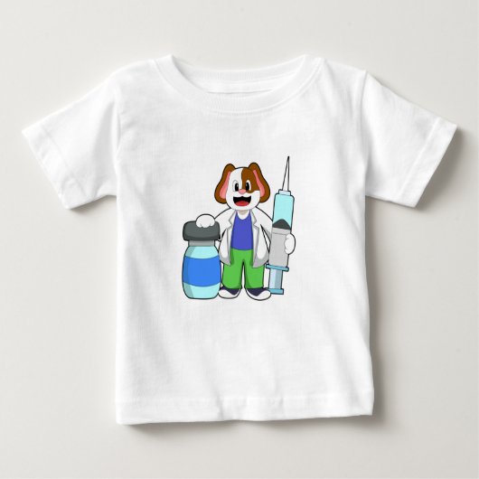 Dosierung als Arzt mit Spritze Baby T-shirt (Vorderseite)