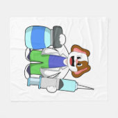 Dosierung als Arzt mit Spritze Fleecedecke (Vorderseite (Horizontal))