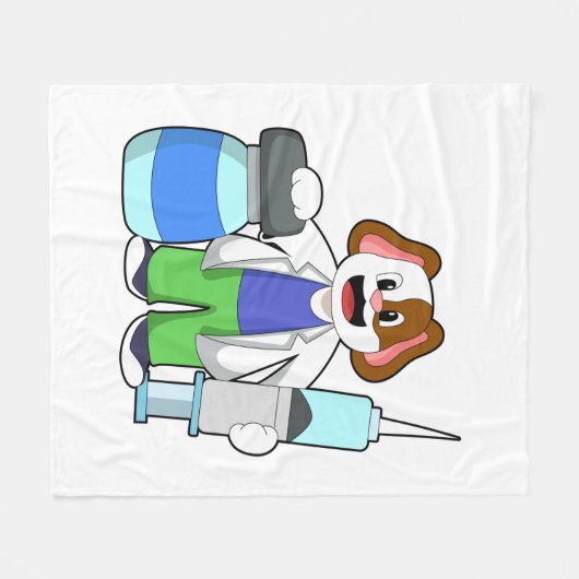 Dosierung als Arzt mit Spritze Fleecedecke (Vorderseite (Horizontal))