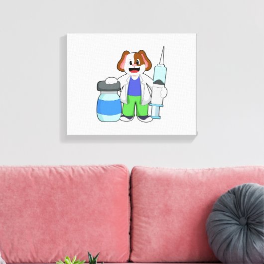 Dosierung als Arzt mit Spritze Leinwanddruck (Insitu (Wohnzimmer))