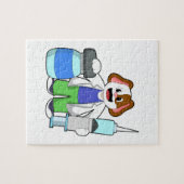 Dosierung als Arzt mit Spritze Puzzle (Horizontal)