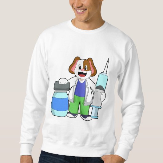 Dosierung als Arzt mit Spritze Sweatshirt (Vorderseite)