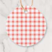 Dosierung mit Tomate aus Liebe mit karierten Muste Geschenkanhänger (Rückseite)