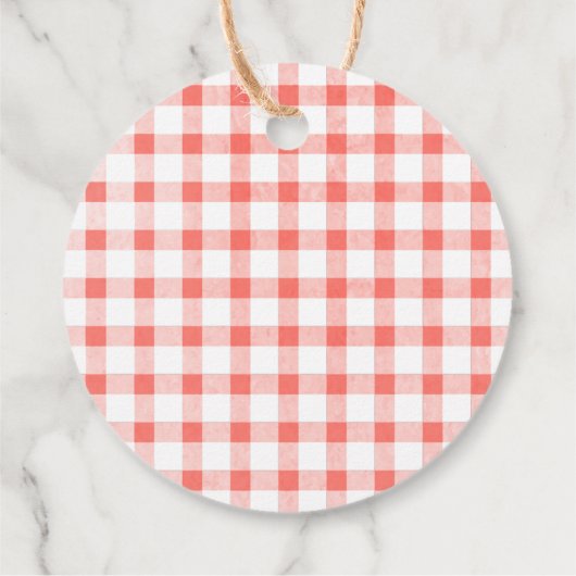 Dosierung mit Tomate aus Liebe mit karierten Muste Geschenkanhänger (Rückseite)