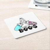 Dosierung von Boos Ghost Kapsel Halloween Rechteckiger Pappuntersetzer (angewinkelt)