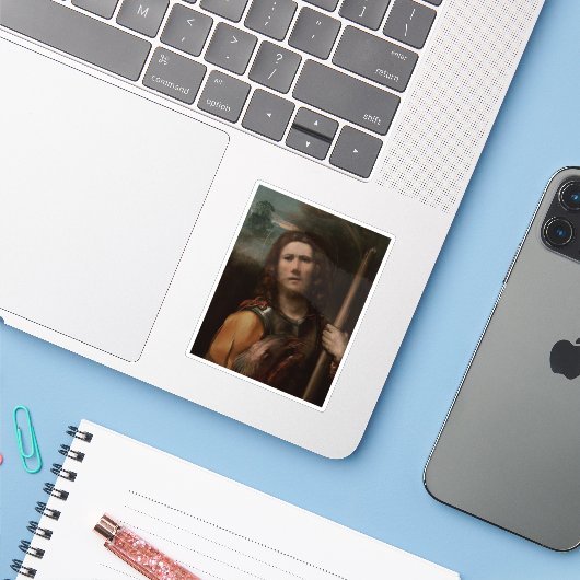 Dosso Dossi - Saint George Aufkleber (Laptop mit iPhone)