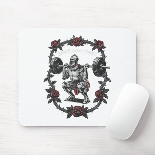 Dost Thou Even Hoist Knight Weightlifter Workout G Mousepad (Mit Mouse)