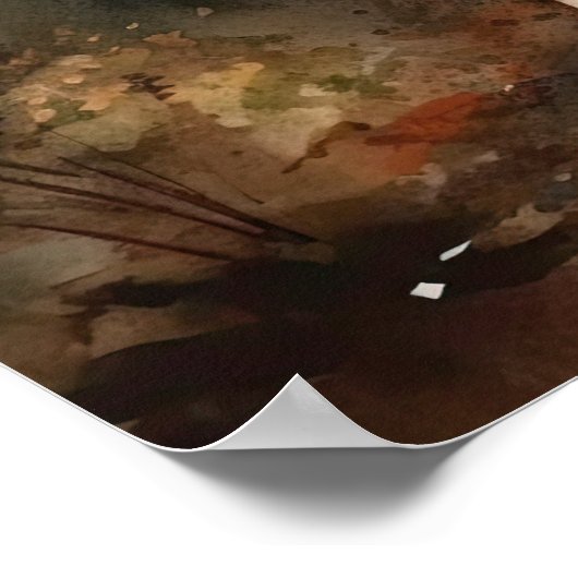 Doster für Hunde in Rot und Weiß Poster (Ecke)