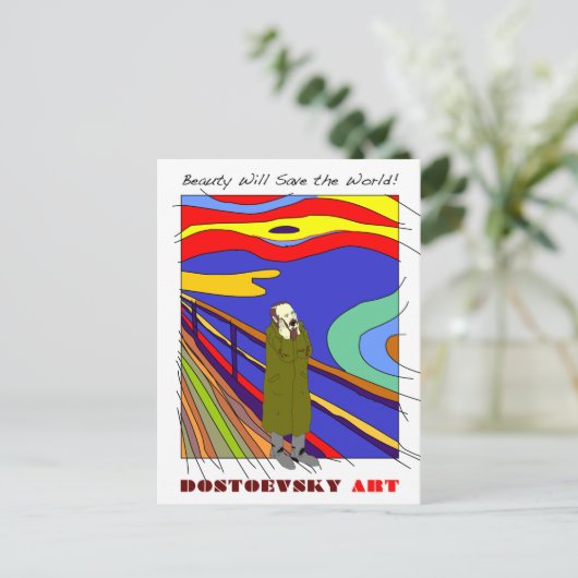 Dostoevsky Art "Munch" Postkarte (Stehend Vorderseite)