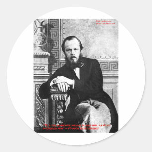 Dostoevsky "Gott beabsichtigte" Liebeszitate Gesch Runder Aufkleber
