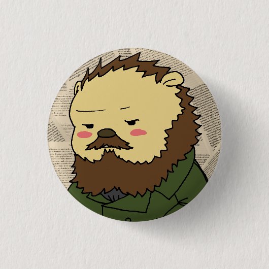 Dostoevsky Miniaturknopf Button (Vorderseite)