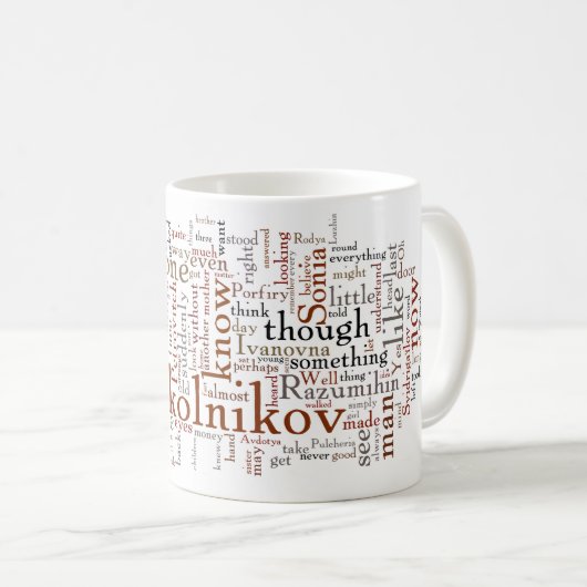 Dostoevsky Verbrechen-und Bestrafungs-Wörter Kaffeetasse (VorderseiteRechts)