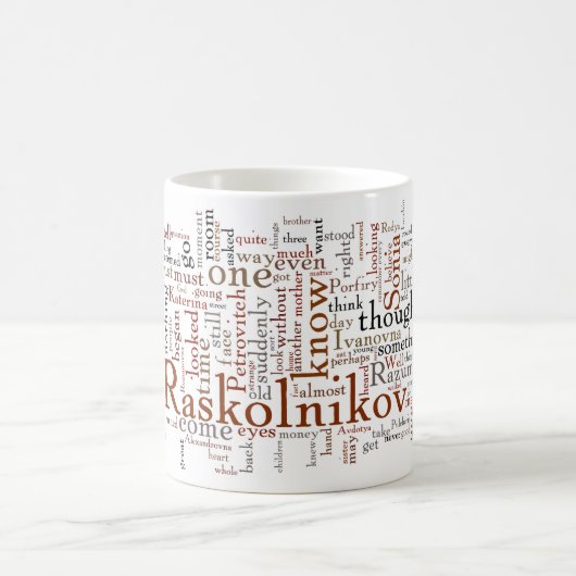 Dostoevsky Verbrechen-und Bestrafungs-Wörter Kaffeetasse (Mittel)