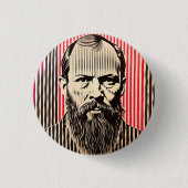 Dostojewski im BAUHAUS-Stil Button (Vorderseite)