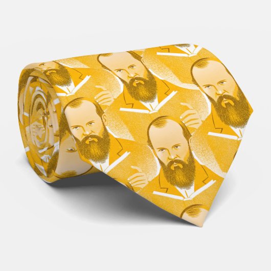 Dostojewski porträtiert gelbes Design Krawatte (Gerollt)