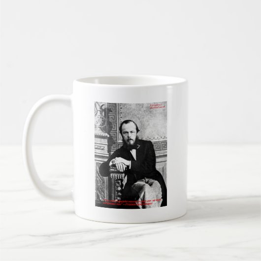 Dostojewsky "gottesfürchtig" Liebe Zitat Geschenke Kaffeetasse (Links)
