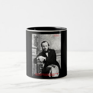 Dostojewsky "gottesfürchtig" Liebe Zitat Geschenke Zweifarbige Tasse