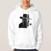 Dot-and-Line-Portrait: Kleiner alter Mann rauchen Hoodie (Vorderseite)