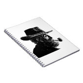 Dot-and-Line-Portrait: Kleiner alter Mann rauchen Notizblock (Rechte Seite)