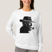 Dot-and-Line-Portrait: Kleiner alter Mann rauchen  T-Shirt (Vorderseite)