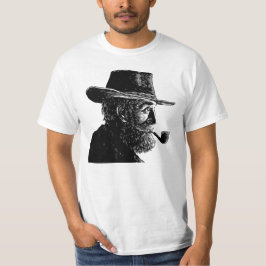 Dot-and-Line-Portrait: Kleiner alter Mann rauchen  T-Shirt