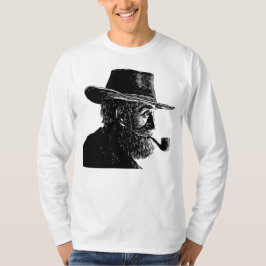 Dot-and-Line-Portrait: Kleiner alter Mann rauchen  T-Shirt