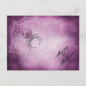 Dot Art Black Widow Spider im Web Postkarte (Vorderseite)