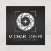 Dot Art Camera Shutter Fotograf Square Geschäfte Quadratische Visitenkarte (Vorderseite)