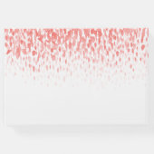Dot Art Kaskade benutzerdefinierte Korallenorange  Gästebuch (Rückseite)