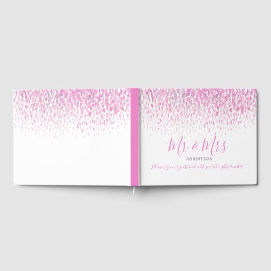 Dot Art Kaskade benutzerdefinierte rosa lila graue Gästebuch