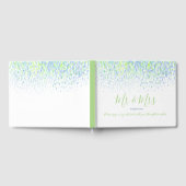 Dot Art Kaskade Custom Green Blue Hochzeit Gästebuch (Voll)