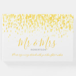 Dot Art Kaskade Custom warm gelbe Hochzeit Gästebuch