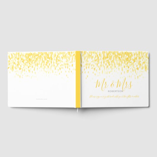 Dot Art Kaskade Custom warm gelbe Hochzeit Gästebuch (Voll)