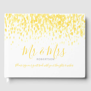 Dot Art Kaskade Custom warm gelbe Hochzeit Gästebuch