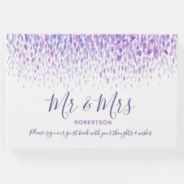 Dot Art Kaskade lila Hochzeit Gästebuch