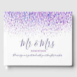 Dot Art Kaskade lila Hochzeit Gästebuch