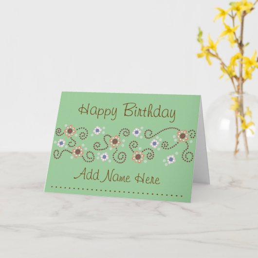 Dot Birthday Card Karte (Gelbe Blume)