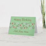 Dot Birthday Card Karte<br><div class="desc">Pretty green card with subtle design.  You can add a name or Mom,  Sister,  etc.  You can also add your text inside.</div>