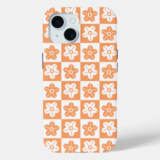 Dot Blume Orange White Case-Mate iPhone Hülle (Rückseite)