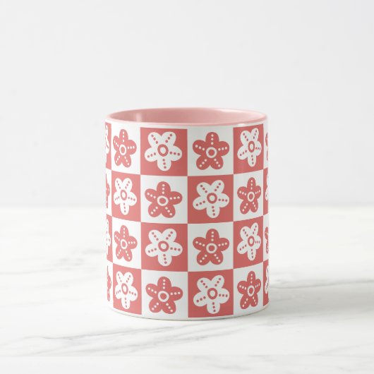 Dot Blume Red White Tasse (Zentrum)