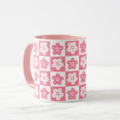 Dot Blume Rosa Weiß Tasse (Vorderseite Links)