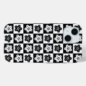Dot Blume Schwarz-weiß Case-Mate iPhone Hülle (Rückseite (Horizontal))