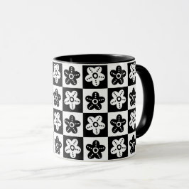 Dot Blume Schwarz-weiß Tasse