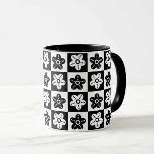 Dot Blume Schwarz-weiß Tasse